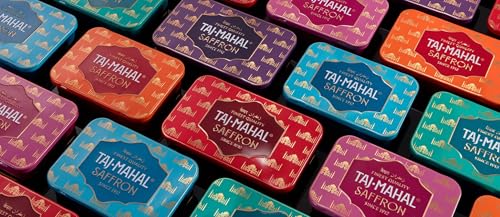 Image of Taj Mahal Spanish Saffron (Kesar) Threads • Grade A+ Authentic La Mancha Origin Saffron Spice • Strong Aroma, Deep Red Colour, 0.21 oz ℮ 6 g