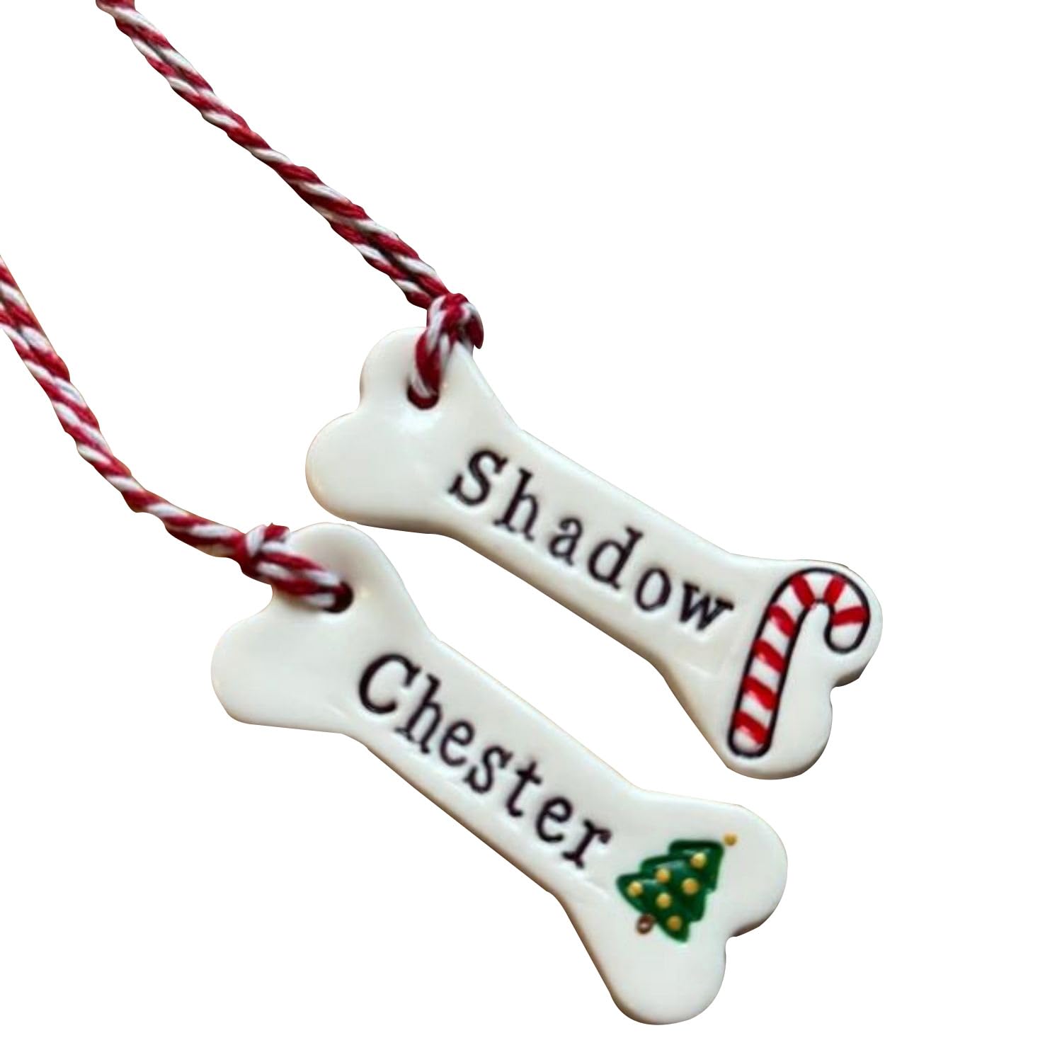 5pcs Personalized Dog Bone Clay Tags Christmas Tree Decorations Handmade Bone Ornaments Pet Memorial Or Sympathy Gifts Christmas Gifts For Dog Lovers