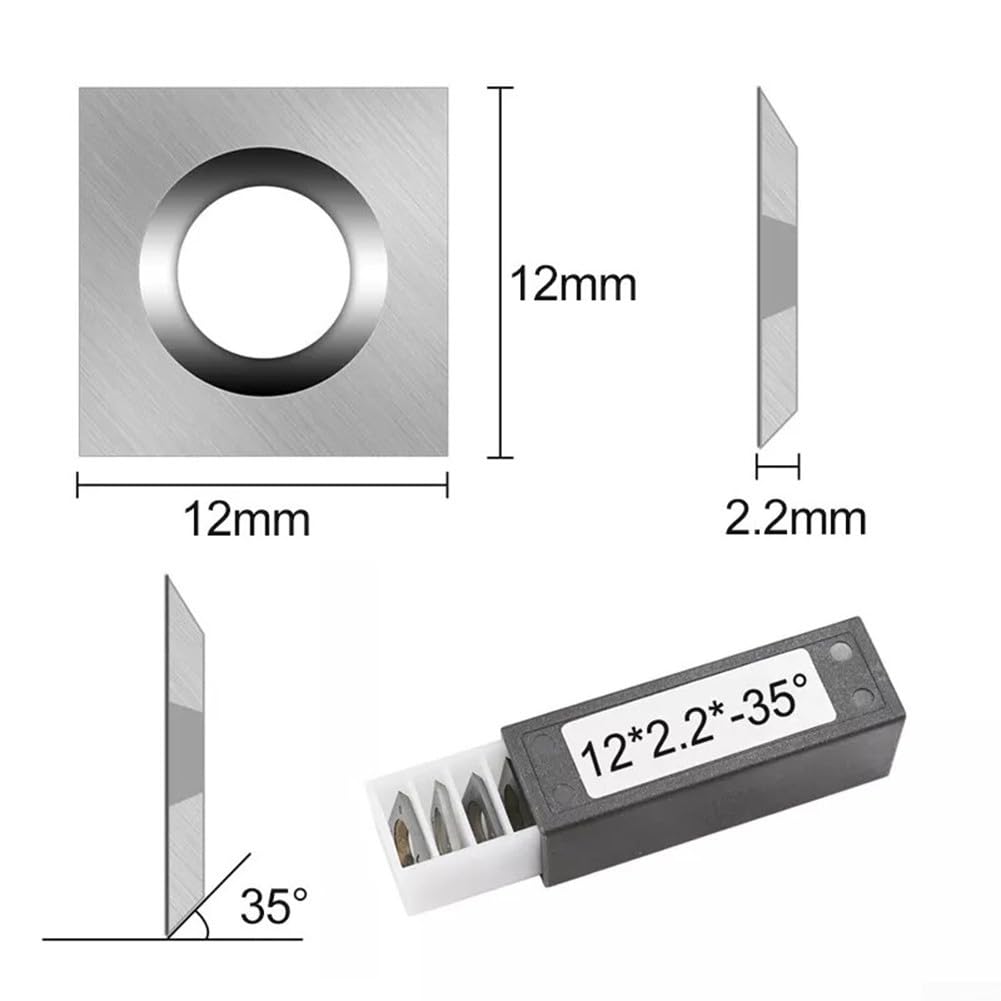 HpLive 10 Stück Hartmetall Wendeplatten 12x12x2.2mm Quadratisch für Holzbearbeitung Drehbank Hobel Ersatzklingen