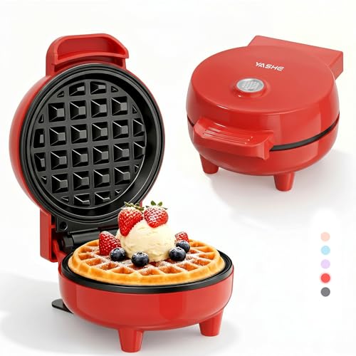 YASHE Mini Gofrera 550W Antiadherente, Rojo