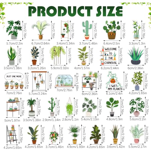 Pack de 32 imanes decorativos de plantas Copkim miniatura 2