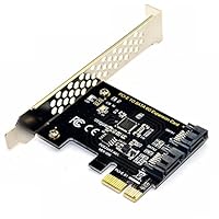 NEYOANN PCI Express SATA 3 Controller-Karte, 2 Port PCIe SATA III 6 GB/s Interner Converter Fuer Desktop PC Unterstuetzung SSD und HDD mit Low Profile Bracket