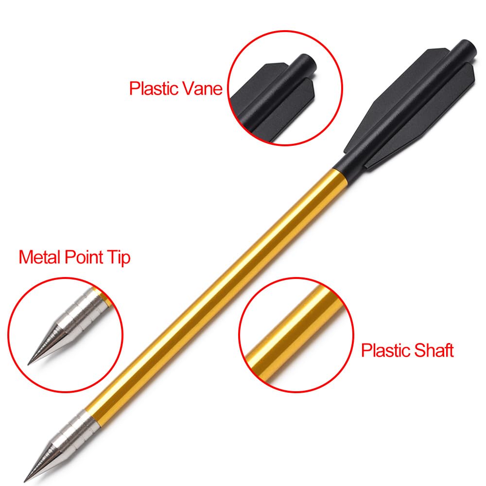 Flèche Arbalète Pistolet en Aluminium pour Cible de Fleche arbalete de 50 LB / 80 LB, 6.3" Boulons d'arbalète pour Pratiquer la Cible de tir et la Chasse au Petit gibier (12/36pcs)