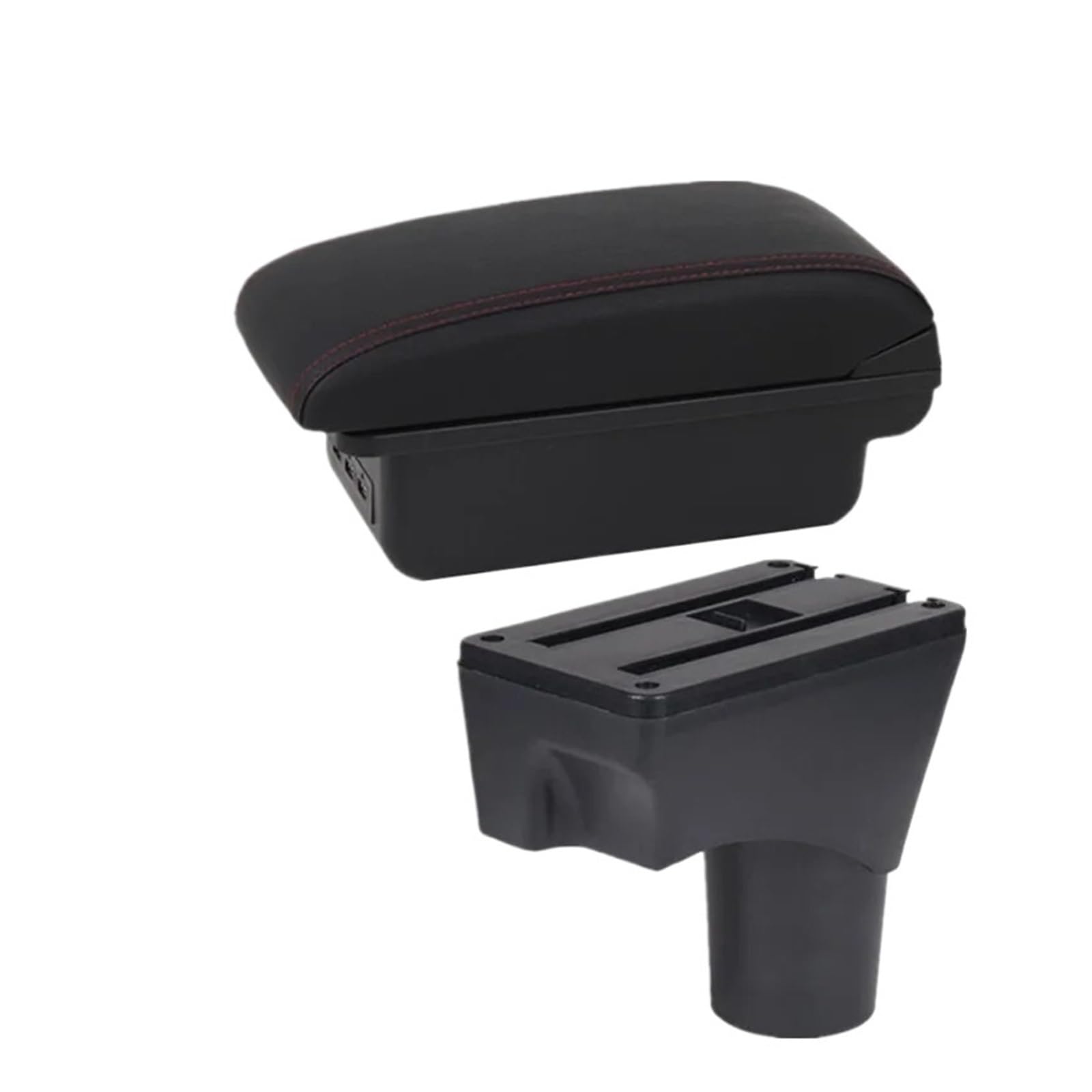 Ecbugat B1 Black Red 3Usb For Nissan For March For Micra K13 Mk4 Iv 2010-2023 Car Armrest Box Storage Interior Accessories Car Armrest Box(B1 Black Red 3Usb)