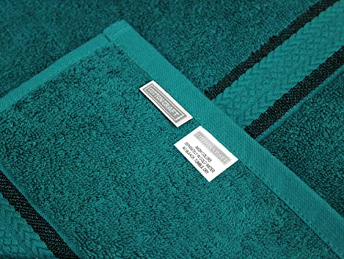 Cotton Craft Ultra Soft 6 Piece Towel Set - 2 Oversized Large Bath Towels,2 Hand Towels,2 Washcloths - Absorbent Quick Dry Everyday Luxury Hotel Bathroom Spa Gym Shower Pool Travel -100% Cotton - Teal #TOP6