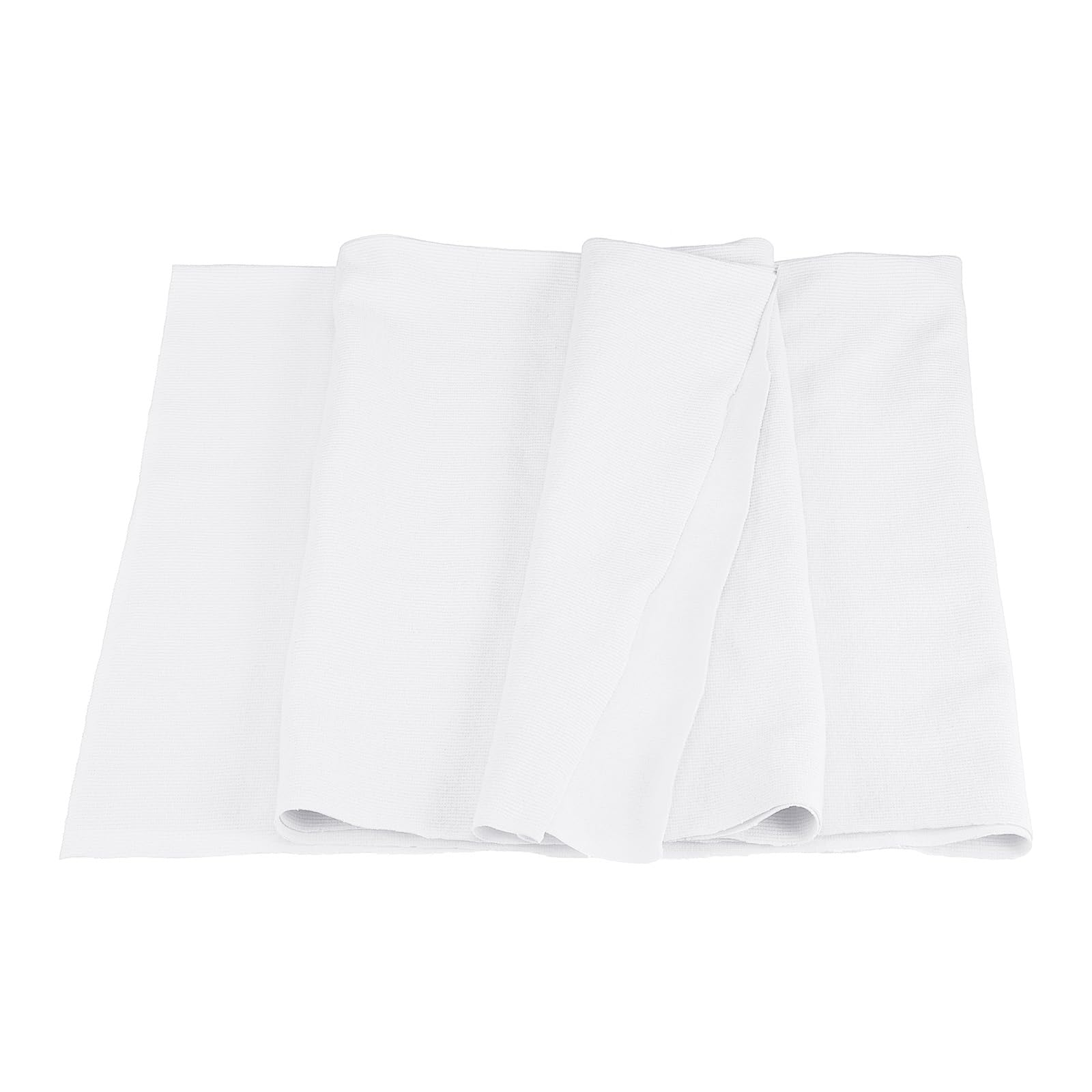 MECCANIXITY 39" Elastic Cuffs Ribbed Trims Cotton Fabric Knit Rib Stretch Tape Cuff Sleeve Waistband for Sewing, 12" Wide White