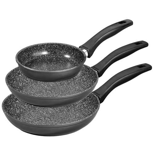 STONELINE Pfannenset 3 teilig, 16/20/24 cm, Antihaft beschichtete...