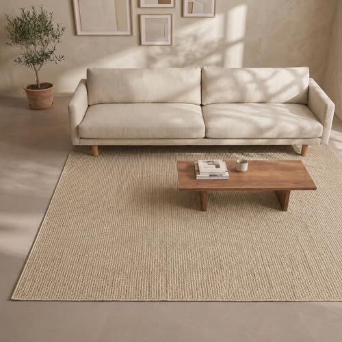 Image of Handwoven Natural Jute Braided Carpet Mats | Reversible Floor Covering Carpets Rug Mat | Anti Slip Backing Heavy Carpet Runner for Living Room Bedroom Carpet Jute- danim (4x6 feet)