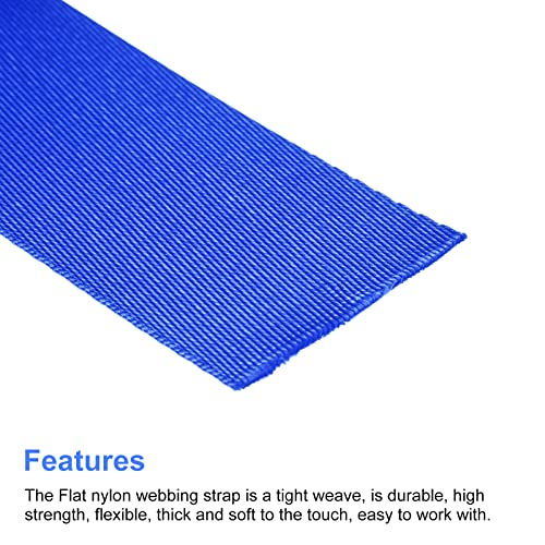 Image of Nylon Webbing Strap, 10 Metres, 1 inch /1.5 inch /2 inch Width, 0.7 mm Thickness (Royal Blue, 1.5 inch)