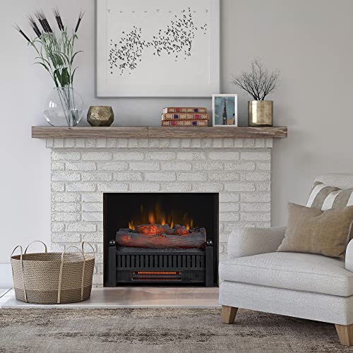 Image of duraflame Electric Log Set 1,000 Sq Ft Infrared Heater, Faux Logs Insert with LED Flames for Existing Fireplaces, Crackling Sounds, Remote Control Included