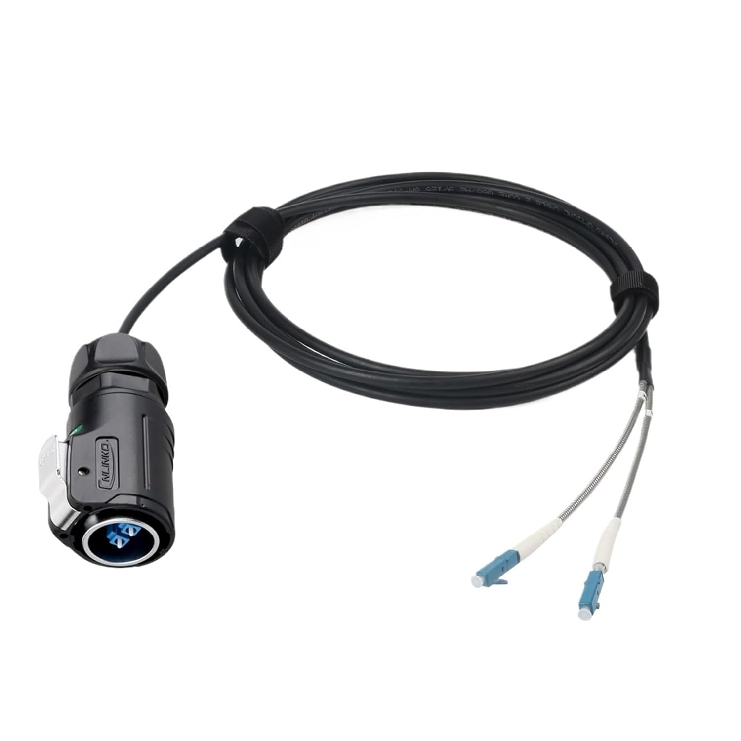 1Pcs M24 Waterproof Fiber Optic Connector with Extension Cable - High-Speed Data Transmission for Outdoor/Indoor Use(Plug with 1m Cable)