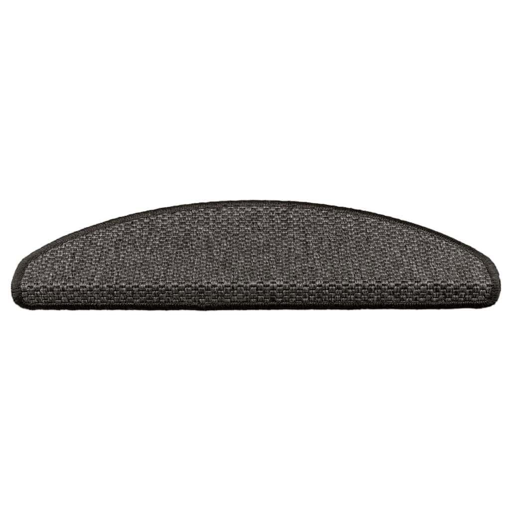 Tapis d'escalier autocollants aspect sisal - 30 pièces - 65 x 21 x 4 cm - Anthracite