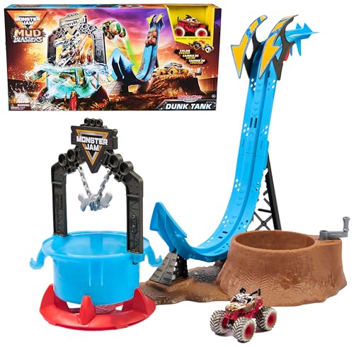 Monster Jam - DESAFIO Barro Y Agua Dalmatian Dunk Y Coche Monstruo Exclusivo Que Cambia DE Color Escala 1:87-6072014 - Coches para Niños - Juegos Infantiles - Juguetes Niños 3 años +