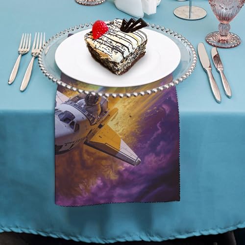 Servilletas de Tela Reutilizables con Estampado Cohete Espacial miniatura 4