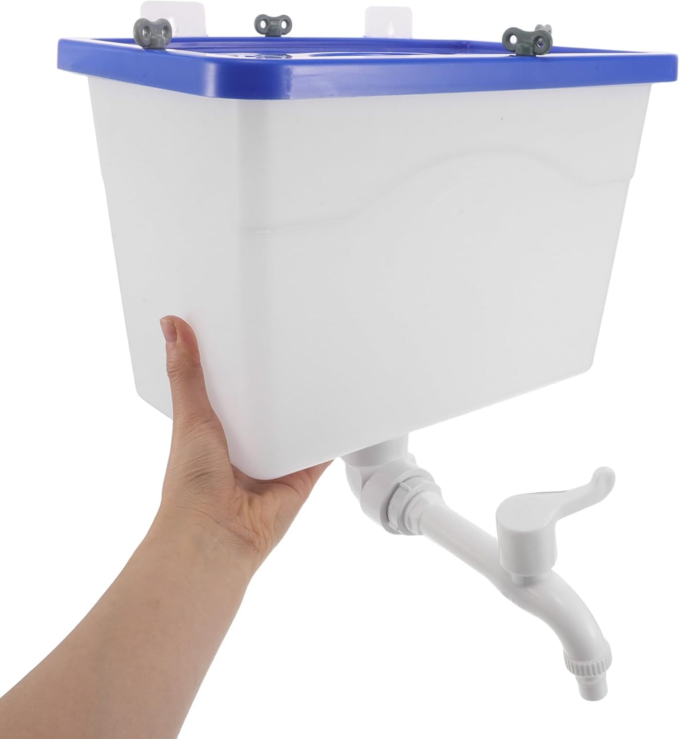 Didiseaon L Wall Mounted Water Tank Space Saving Installation and Universal Compatibility with Tap Plastic Washroom Water Storage Container Random Color for Barber Shop and Bathroom