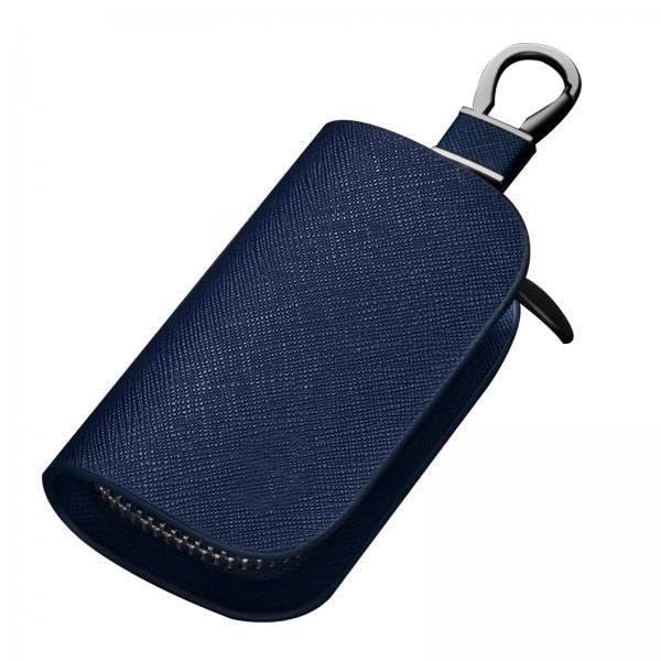 merishopp 2xcar key case portable small zipper bag decorative car key fob cover blue