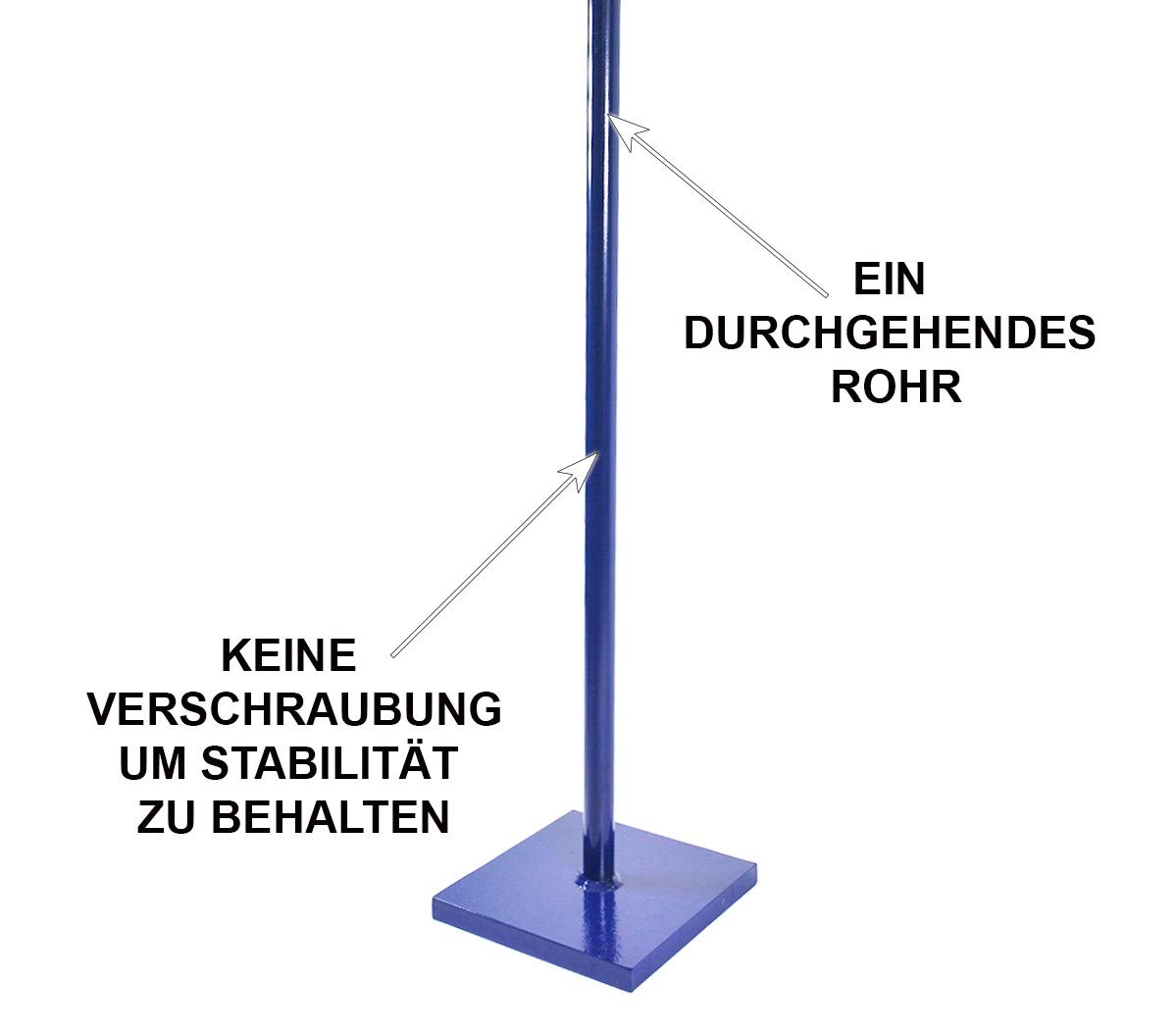 HELO Erdstampfer Betonstampfer aus Stahl 6 kg mit Einhand-Griff, Handstampfer zum Verdichten mit 15x15 cm großer und 25 mm starker Grundplatte, Höhe: 115 cm, Gewicht: 6 kg, Farbe: Blau