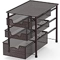 Simple Houseware Stackable 3 Tier Sliding Basket Organizer Drawer, Bronze