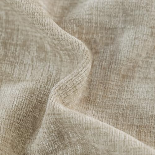 Image of CaliTime Throw Pillow Covers Decorative 24 X 24 Inches Pack of 2 Cozy Chenille Cushion Case for Couch Sofa Bed Living Room Home Light Taupe