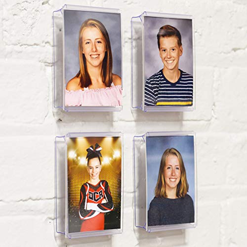 CollectorMount Photo Mount 5 Pack, Clear Picture Frames, Wall Mount or Shelf Stand, Vertical or Horizontal, 2.5” x 3.5”