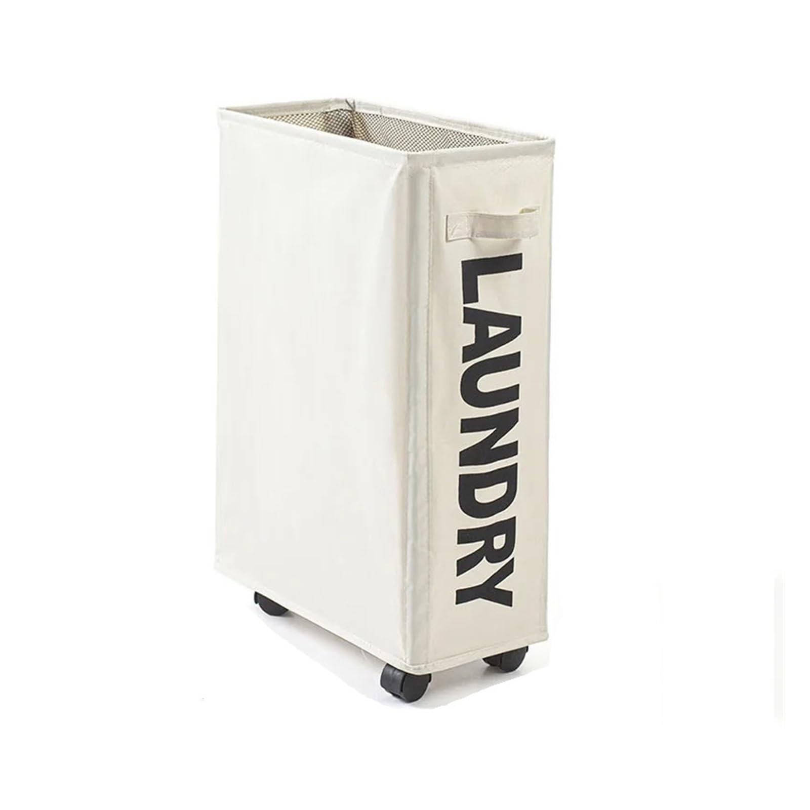 Large Foldable Waterproof Laundry Basket with Wheels, Multifunctional Storage for Clothes & Yoga Mat(Beige)