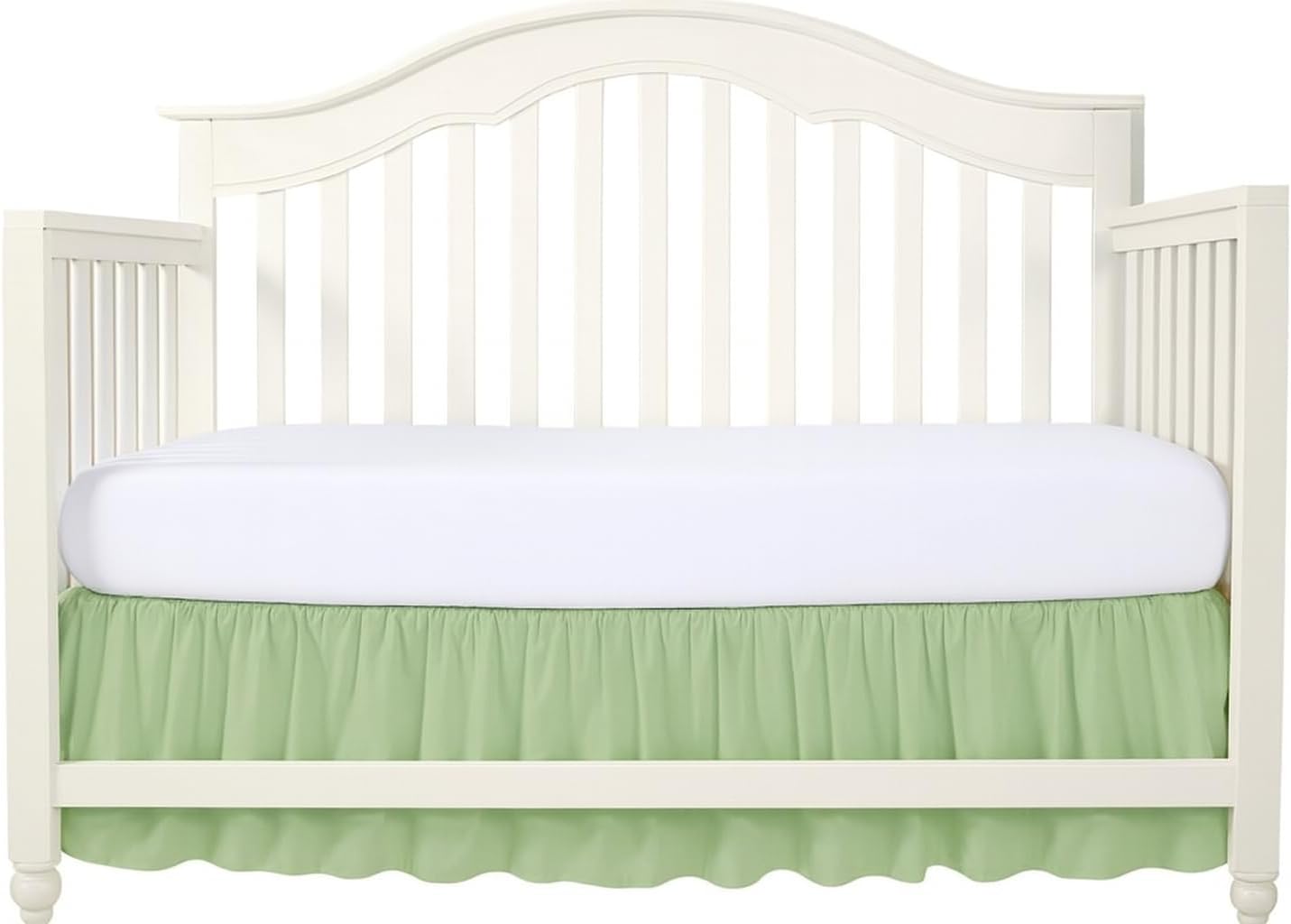 Crib Bed Skirt 28” x 52” with 14” Drop – Split Corners Dust Ruffle, Microfiber - Breathable, Durable, Elastic Adjustable Fit, Soft Nursery Bedding for Baby Boys & Girls, Navy Blue Solid