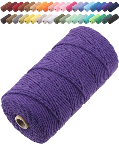 GOHOF Macrame Cord 3mm x 150m Premium Cotton Macrame Rope, 4 Strand Twisted Soft Cotton Cord