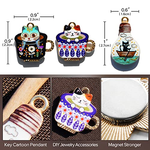 3Pcs Needle Keeper para Ponto Cruz, Costura Magnética Needle Keeper, Cute Cat Cartoon Esmalte Pin, N