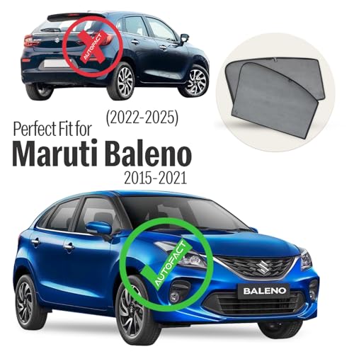 Image of Autofact Car Sunshades for Maruti Baleno (2015 to 2021), UV Protection, Useful Car Accessories, Custom fit Sun Shades for Side Windows, Set of 4