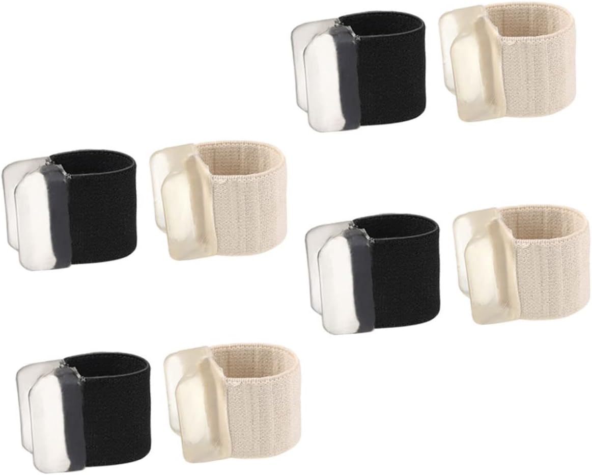 Mobestech 8pairs Toe Separators for Overlapping Toes Comfortable Gel Spacers for Bunion Relief Ergonomic and Black Colors Lightweight Foot Care Tool