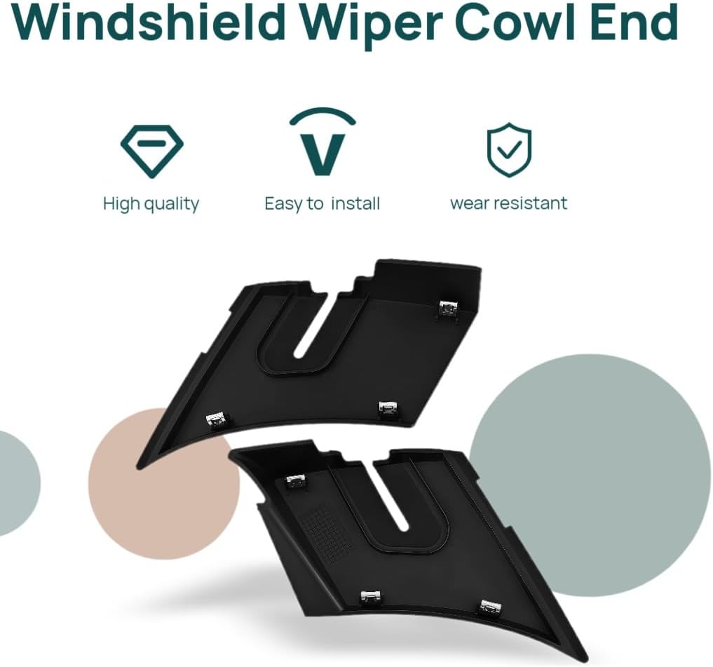 LH & RH Air Inlet Cowl Grille Panel 25820729 25820730 Windshield Wiper Cowl End Compatible with Chevy Chevrolet Avalanche 2007-2013 Suburban Tahoe GMC Yukon XL Cadillac Escalade ESV 2007-2014
