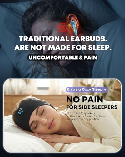 Image of Sleep Headphones Wireless Bluetooth,Headband Headphones for Side Sleepers, Sleep Seadphones,Ideal for Housework,Travel,Yoga,Workout,Running,Sports,Gift