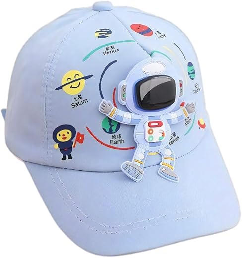 Ziory Cotton Astronaut Applique Detailed Cap - Blue