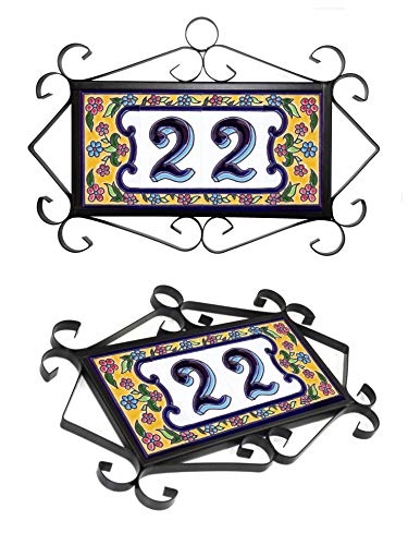 Numeros y letras para casa 5,5 x 11 cm pintado a mano.Grabado y Cerámica Española .S.L. (Herraje para 4 piezas)