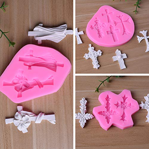 Silikon-Kreuzformen Kreuzform Kuchen Fondant Form, 5 Stück Cross Silikon Fondantform, Schokolade SüÃigkeiten Form, für SüÃigkeiten, Schokolade, Fondant, DIY Kuchendekoration – Bild 6