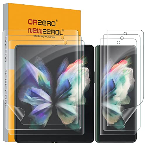 NEWZEROL 3 Sets Compatible for Samsung Galaxy Z Fold 3 5G Screen Protector [Front Screen and Middle Screen] TPU 3D Soft Protective Film for Samsung Z Fold 3 5G - Transparent