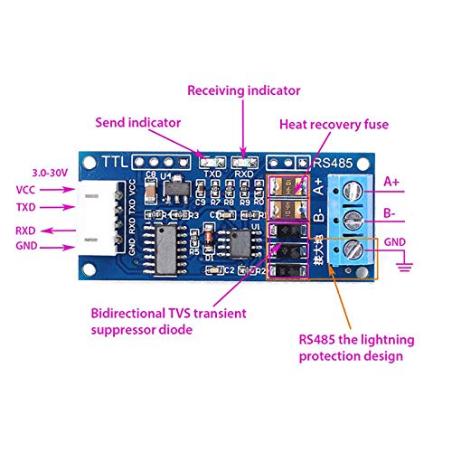 ALMOCN 2 Pack TTL a RS485 Adattatore Modulo 3.3 V