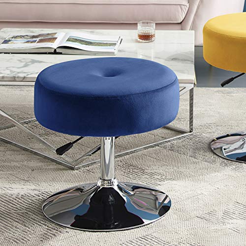 Art Leon Vanity Stool Large, Modern Velvet Upholstered Makeup Vanity Stool, Adjustable Height