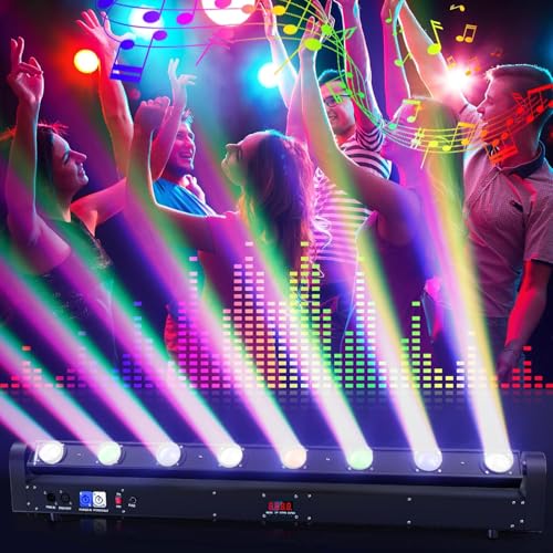 Image of Moving Head DJ Light Bar,120W RGBW 4IN1 LED Stage Light DJ Lights Bar Strobe Effect 180 Tilt Professional DMX & Sound Activated for Wedding Church Disco Live House Uplighting-8PC