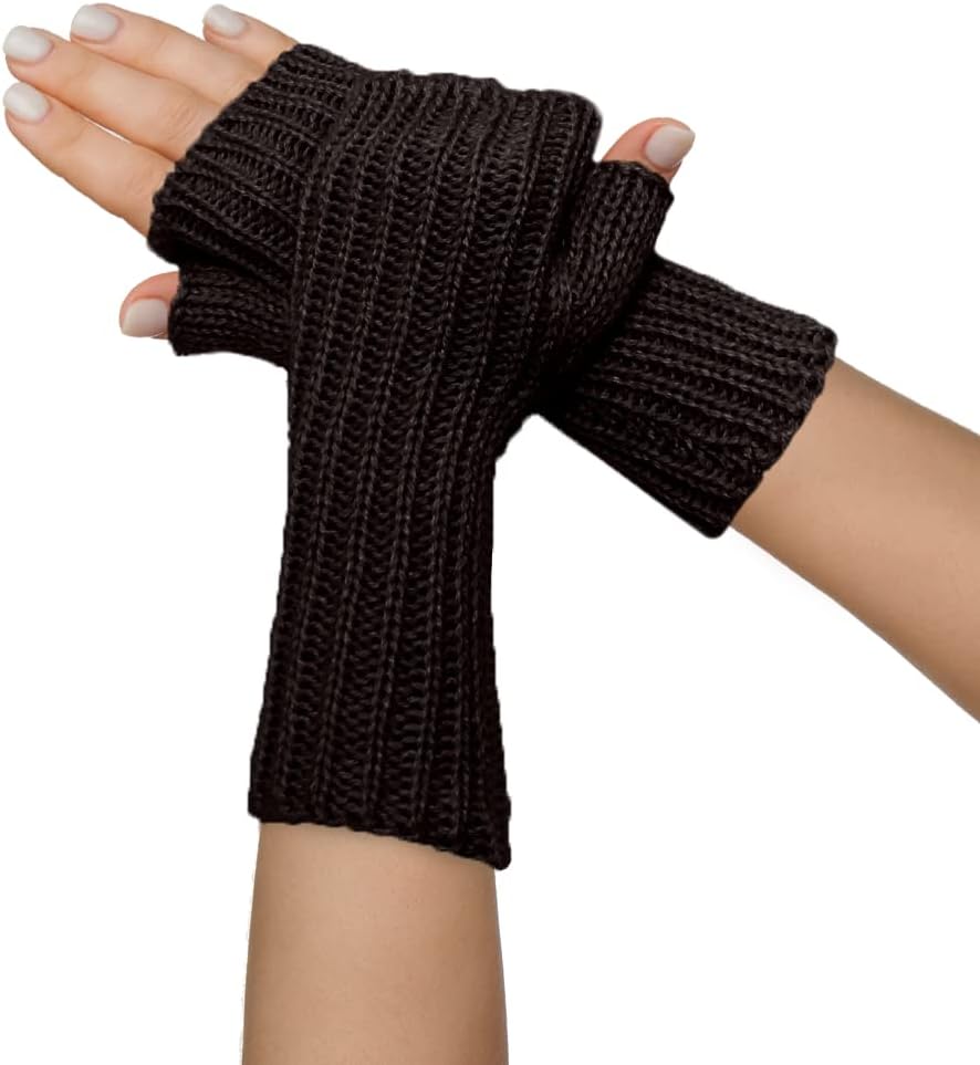 TINKUY PERU Alpaca Wool Winter Fingerless Gloves – Unisex Mittens, Hand-Knitted, Warm, Soft, Hypoallergenic – One Size