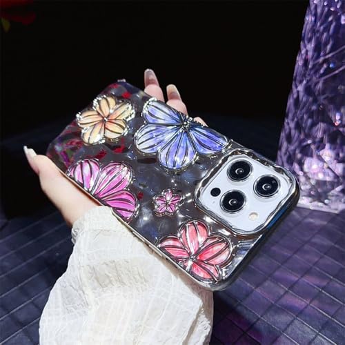 Coque iPhone 13 fleurie 3D argentée pour sublimer vos looks