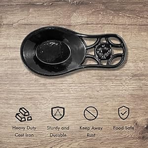 Cookingspoonrestforstovetopcastironspoonholderforkitchencounterheavydutyutensilrestkitchenaccessoriesdishwashersafeblack Urban Country Home Decor Cooking spoon rest for stove top cast iron spoon holder for kitchen counter heavy duty utensil rest kitchen accessories dishwasher safe black urban country home decor
