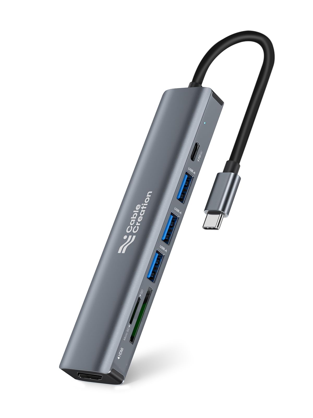 CableCreation 7-in-1 USB Type C Hub,Multiport USB-C Adapter Dongle Docking Station,4K@30HZ HDMI,USB A 3.0 Port,2,2.0 Ports,100W Power Delievery and SD/TF Cards Reader Adapter(Lite Series)-picture-38