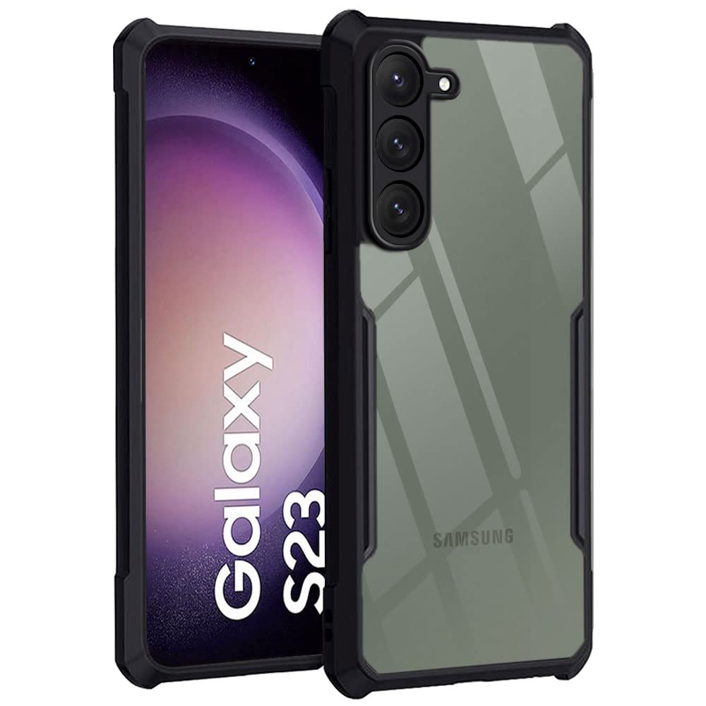 TheGiftKart Shockproof Crystal Clear Back Cover Case for Samsung Galaxy S23 5G | 360 Degree Protection | Protective Design | Transparent Back Cover Case for Samsung S23 5G (PC | Black Bumper) (B0BTD5TW9B) Amazon Price History, Amazon Price Tracker