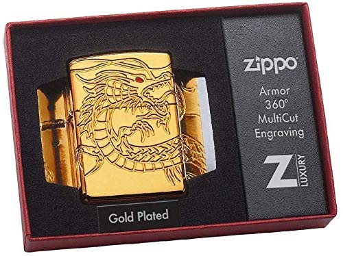Zippo Gold Plate con Dragón Asiático miniatura 2