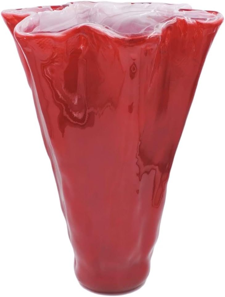 Tammaro Home Tide Iris Red Murano Glass Vase