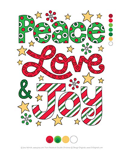 Notebook Doodles Christmas: Coloring & Activity Book (Design Originals) 32 Festive Designs Of Reindeer, Penguins, Gifts, Snowflakes, Stockings, Trees, Treats, & More, On High-Quality Perforated Paper #TOP6