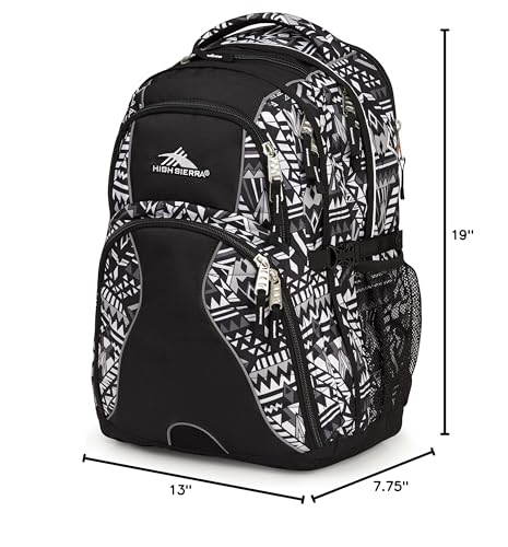Image of High Sierra Swerve Laptop Backpack, Geo Weave /Black, 19 x 13 x 7.75-Inch