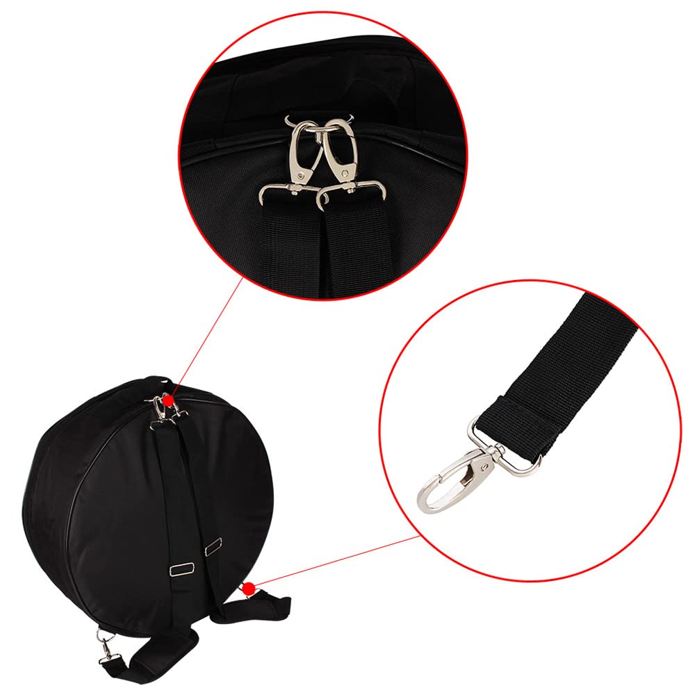 HUIOP Durable 35,5 cm Trommeltasche, Rucksack mit Schultergurt, Außentaschen, Trommeltasche