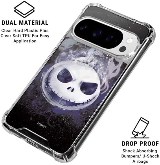 Skinit Clear Phone Case Compatible with Google Pixel 10 Pro - Officially Licensed Disney The Nightmare Before Christmas Jack Skellington Face Art Design
